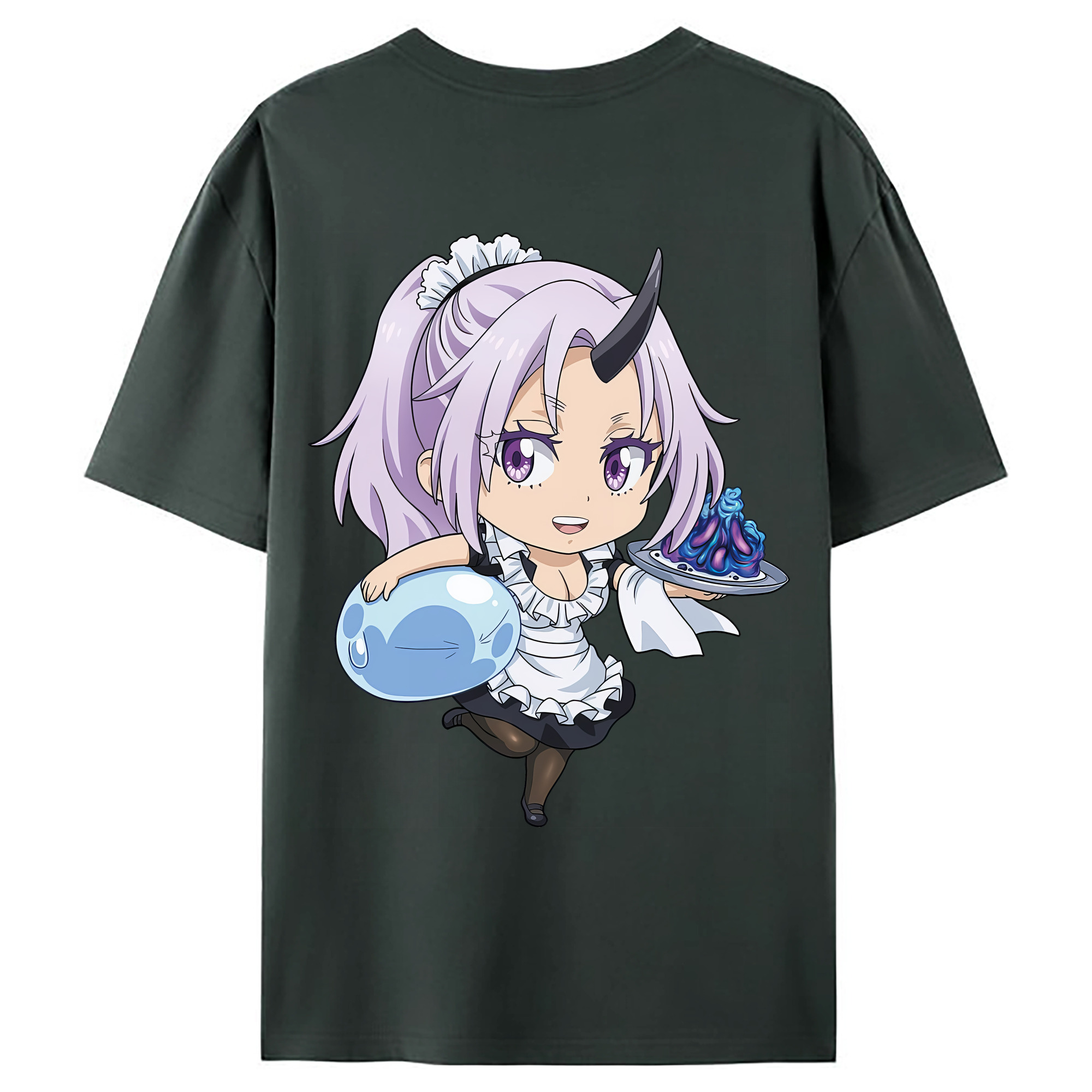 （画像用） 転スラ Regarding Reincarnated to Slime 綿100％ メンズ半袖Tシャツ（バックプリント） 通気性